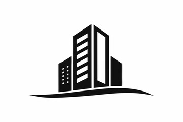 Fototapeta premium A vector logo for a real estate agency. Feature a modern apartment building with a sleek design