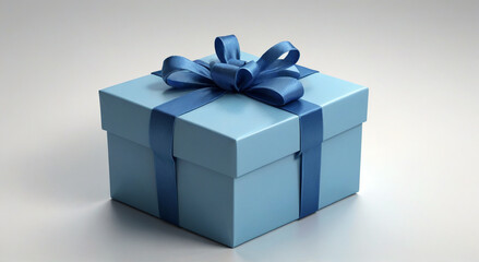 Obraz premium blue gift box with ribbon