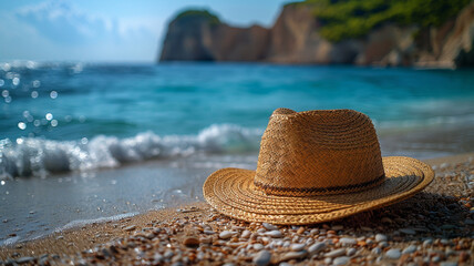 hat on the beach