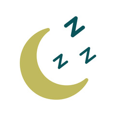 Sleeping time vector icon. Moon clock symbol