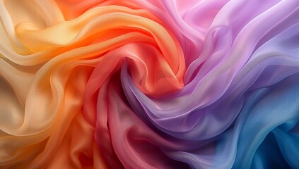 Fototapeta premium swirl of fabric in rainbow colors