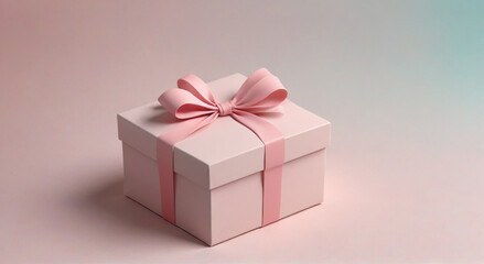 Fototapeta premium pink gift box with ribbon