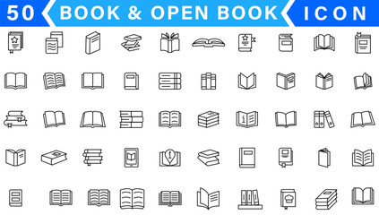 Book icon vector. open book icon set