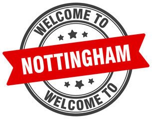 Welcome to Nottingham stamp. Nottingham round sign