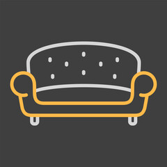 Soft sofa vector icon. Furniture sign