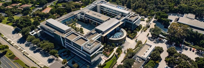 corporate building, Aerial overhead view