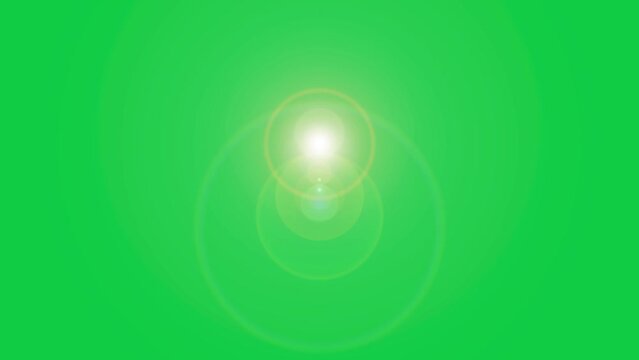Lens flare moving horizontal light overlay animation on green screen chroma key alpha channel background