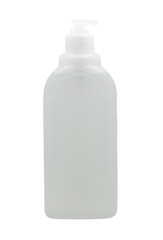 White bottle mockup with dishwashing liquid png. Isolated object on transparent background