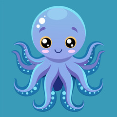 Journey to the depths of the ocean: a cute baby octopus on the seabed. Discover amazing views of the underwater world.