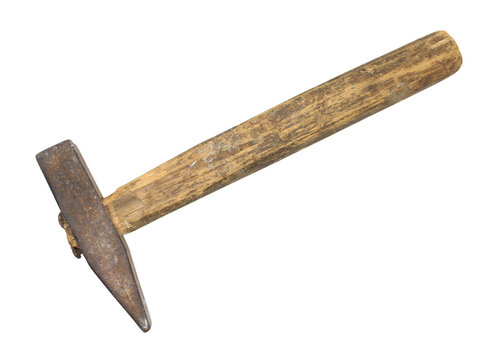 Hammer. Working old png tool. Isolated object on transparent background