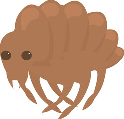 Cartoon louse insect bug is crawling with many legs