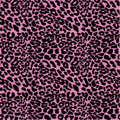 Abstract Seamless Leopard Pattern on a Pink Background