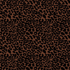 Abstract Seamless Leopard Pattern on a Brown Background