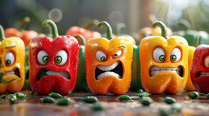 Fototapeta premium Superbe photo de légumes en forme d'émoticons rigolos