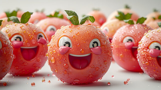 Superbe photo de fruits en forme d'&eacute;moticons rigolos