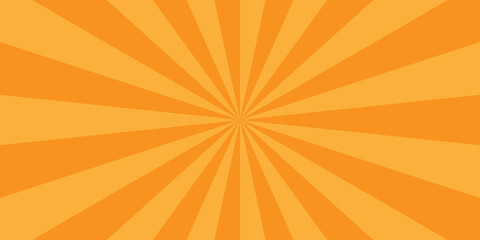 Abstract orange sun rays and sunburst backdrop background. seamless retro vintage burst sunrise sunbeam element spiral striped illustration sunray template wallpaper design.
