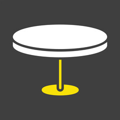 Round table vector icon. Furniture sign