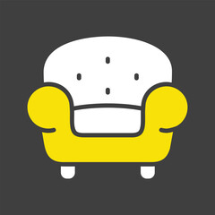 Comfortable soft armchair vector icon