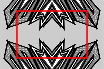 racing wrap background vector design with unique line patterns and grayscale color combinations