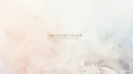 Abstract horizontal watercolor background. Neutral light colored empty space background illustration