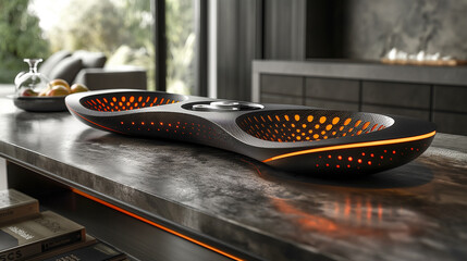 Obraz premium The podium stage, crafted from carbon fiber and tempered glass, combines strength and transparency, its high-tech materials showcasing a seamless blend of durability and elegance.