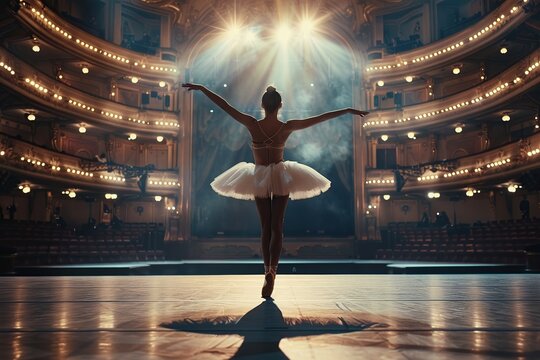 Ballet performing by a young ballet dancer