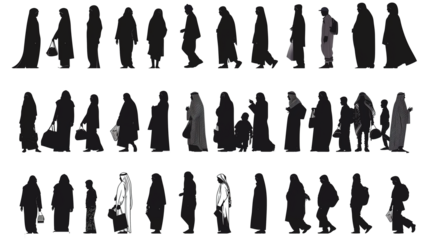 silhouette of muslim people