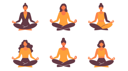set of yoga poses