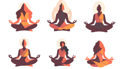 set of yoga poses