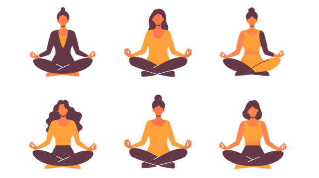 set of yoga poses