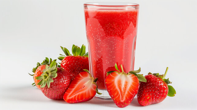 Um copo de suco natural de morango