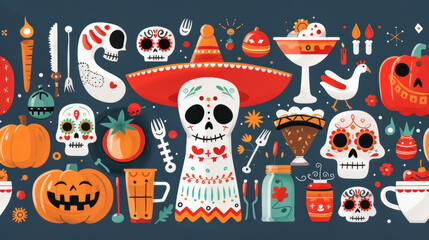 Fototapeta premium Day of the Dead Celebration in Mexico