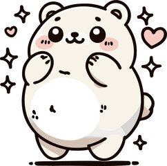 cute chubby bear icon illustration vector cartoon art design