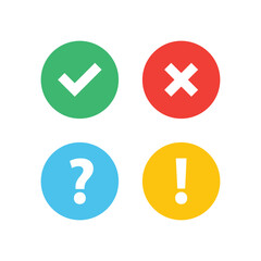 Obraz premium Tick, cross icon button set. Check mark icons. Vector illustration