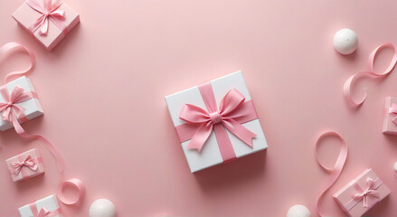 pink gift box with ribbon