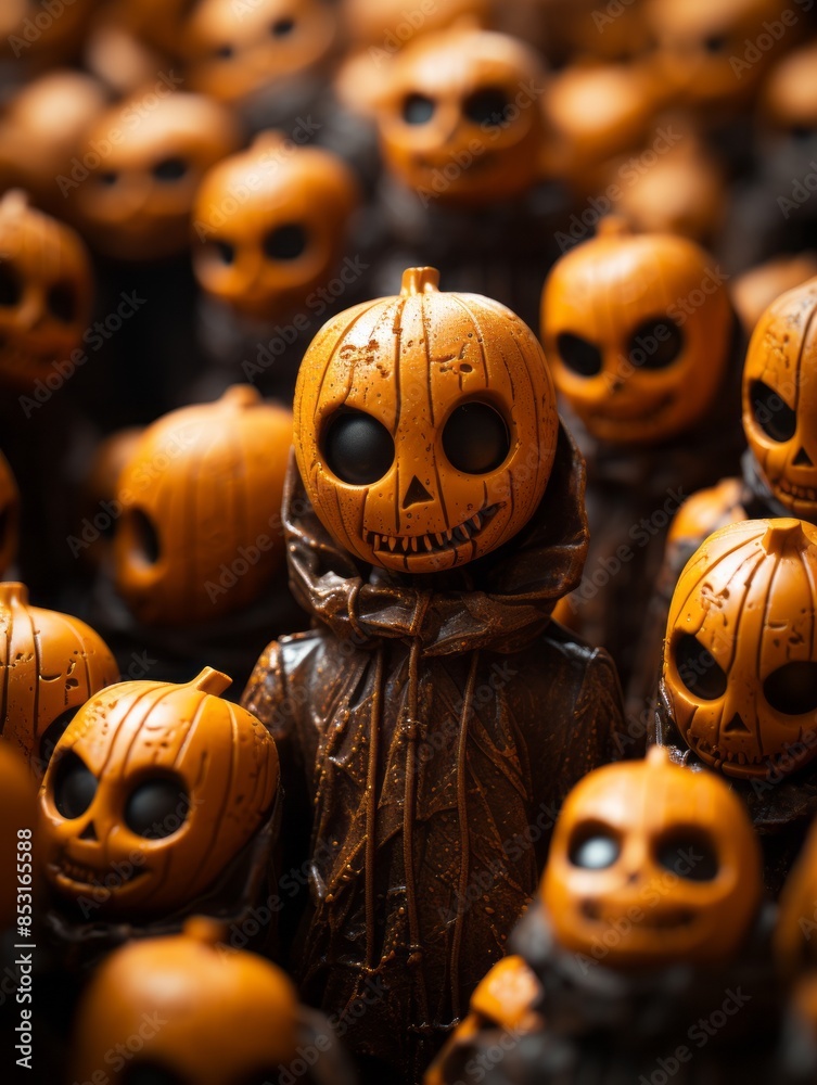 Poster halloween jack-o-lantern figurines