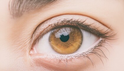 Fototapeta premium close up of a hazel human female left eyeball