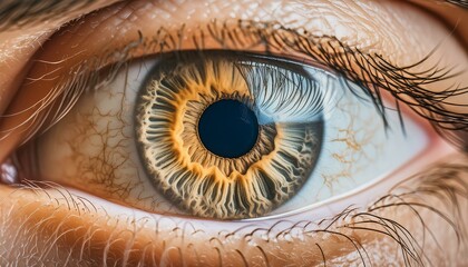 close up of a hazel human eyeball