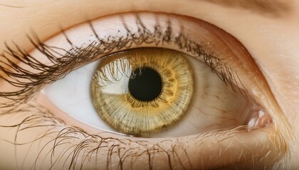 close up of a hazel human female right eyeball