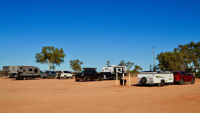 A view at Curtin Springs Wayside Inn and Caravan Park in Central Australia.