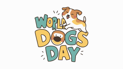 Fototapeta premium World dogs' day modern abstract poster