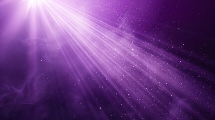 A purple light beam shines down from the top left corner of an empty background, creating a bright and dazzling effect