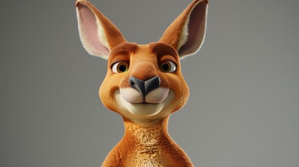 Fototapeta premium 3D cartoon kangaroo.