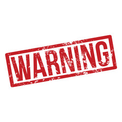 warning - red rubber stamp - vector illustration