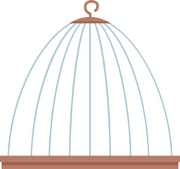 Empty birdcage standing with open door, symbolizing freedom, hope, and new beginnings
