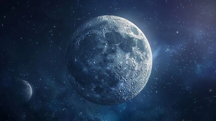 Obraz premium 3D cartoon moon in space.