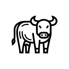 Simple cow and bull Vector with Minimalist and modern design