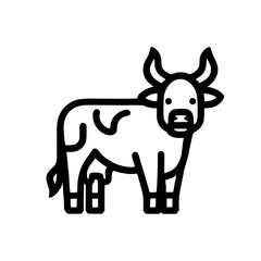 Simple cow and bull Vector with Minimalist and modern design