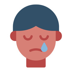 Cry sad man icon