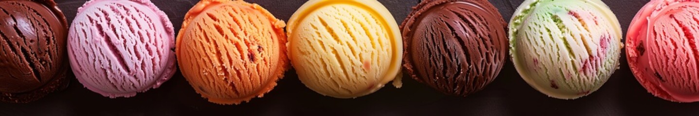 background ice cream close-up top view.